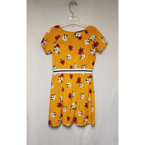 Gap Kids Red Metallic Pleated Jacquard Dot Party Dress/Old Navy Floral Dress M-8 - Picture 3 of 9